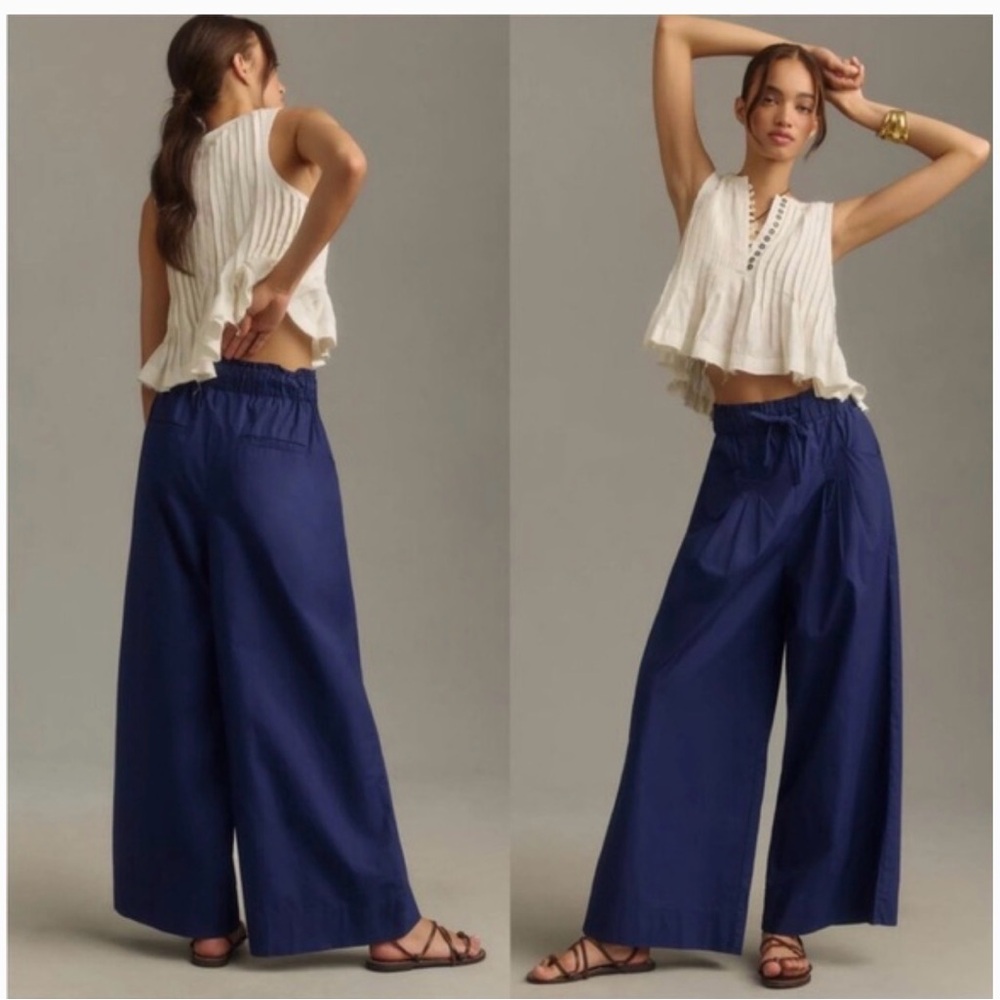 Maeve Navy Wide Leg Pants size medium, fits large
